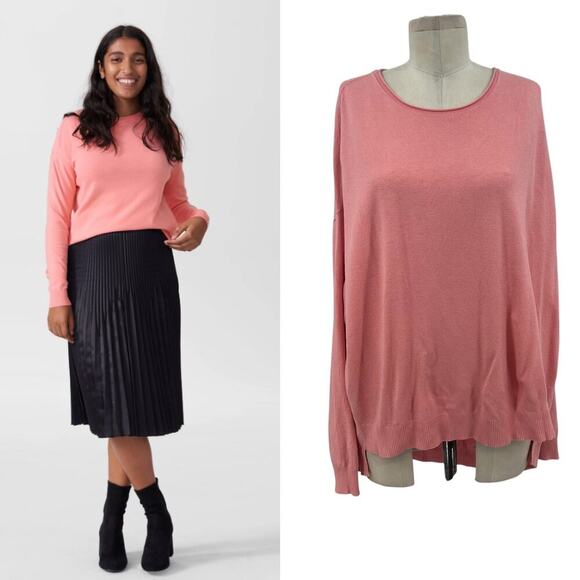 Universal Standard Metros Cocoon Sweater Bright Pink Size S Plus 14-16 - Picture 1 of 12